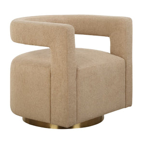   Beige Boucle Modern Swivel Chair | Oroa.com