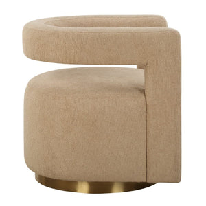   Beige Boucle Modern Swivel Chair | Oroa.com