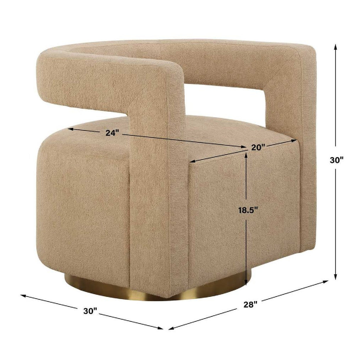   Beige Boucle Modern Swivel Chair | Oroa.com