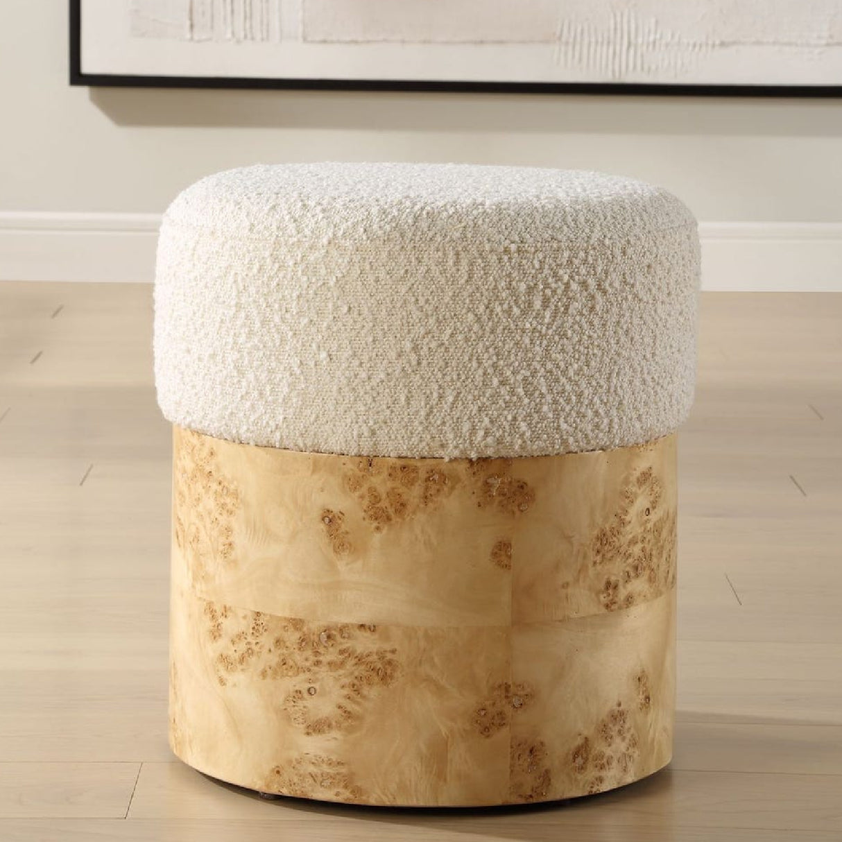   Poplar Burl Base Ottoman | Oroa.com