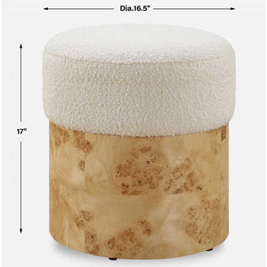   Poplar Burl Base Ottoman | Oroa.com
