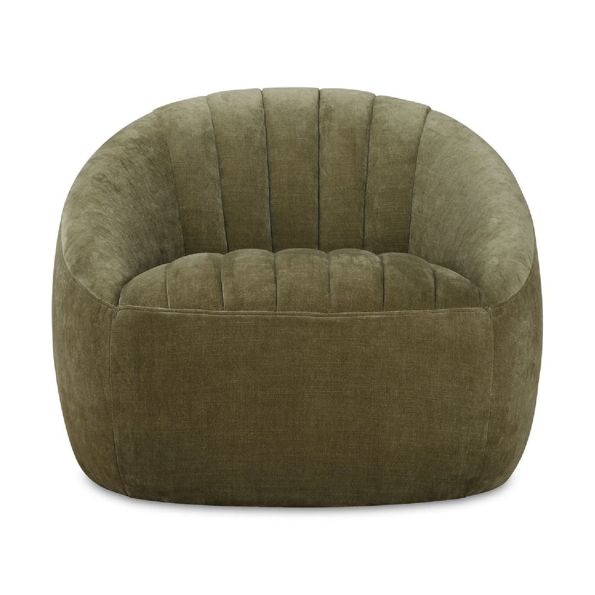   Green Chambray Channeled Swivel Chair | Oroa.com
