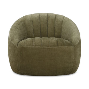   Green Chambray Channeled Swivel Chair | Oroa.com