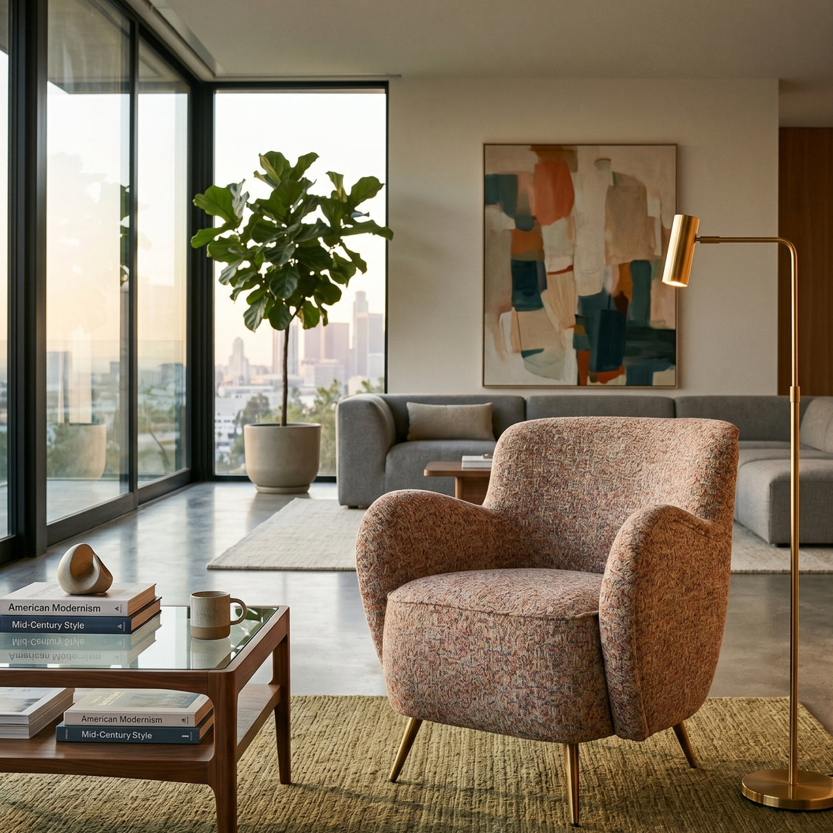   Textured Chenille Accent Chair | Oroa.com