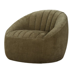   Green Chambray Channeled Swivel Chair | Oroa.com