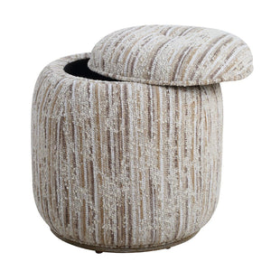  Tan Slubbed Boucle Storage Ottoman | Oroa.com