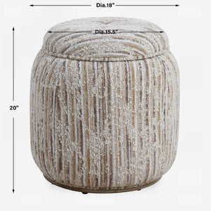   Tan Slubbed Boucle Storage Ottoman | Oroa.com