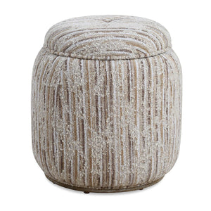   Tan Slubbed Boucle Storage Ottoman | Oroa.com
