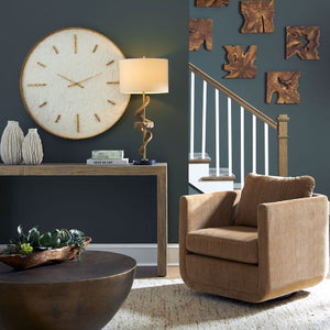   Chenille Rounded Swivel Chair | Oroa.com