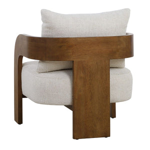   Solid Oak T-Back Accent Chair | Oroa.com