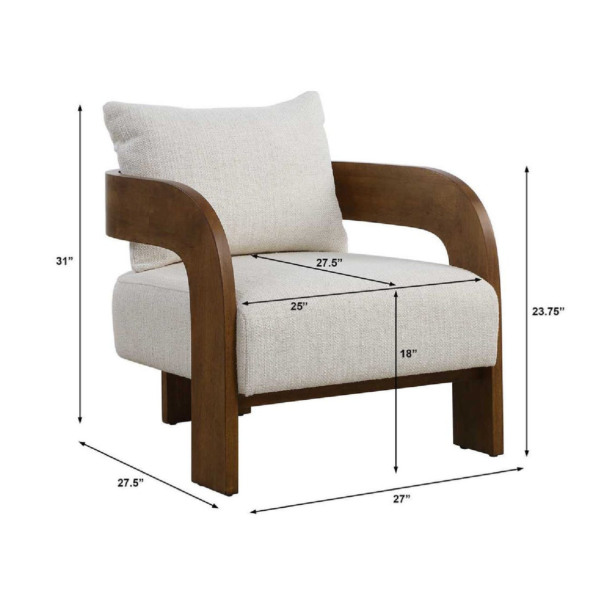   Solid Oak T-Back Accent Chair | Oroa.com