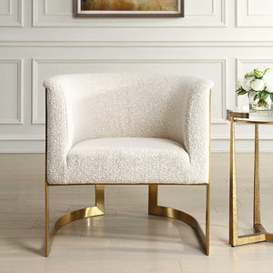   Tan Boucle Cantilevered Accent Chair | Oroa.com