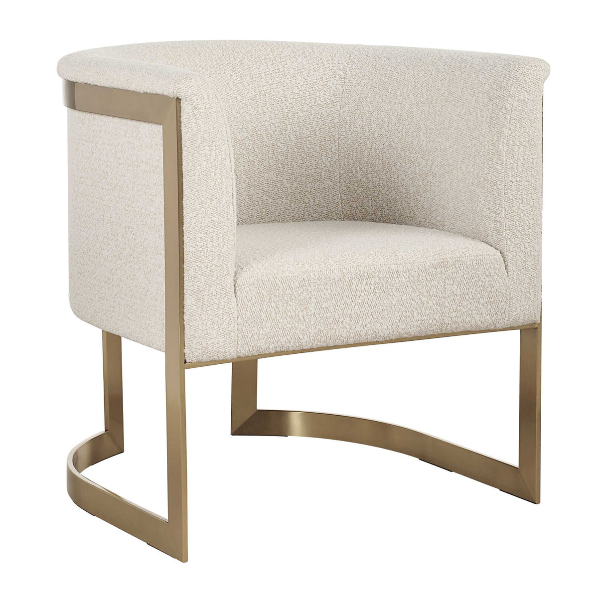   Tan Boucle Cantilevered Accent Chair | Oroa.com