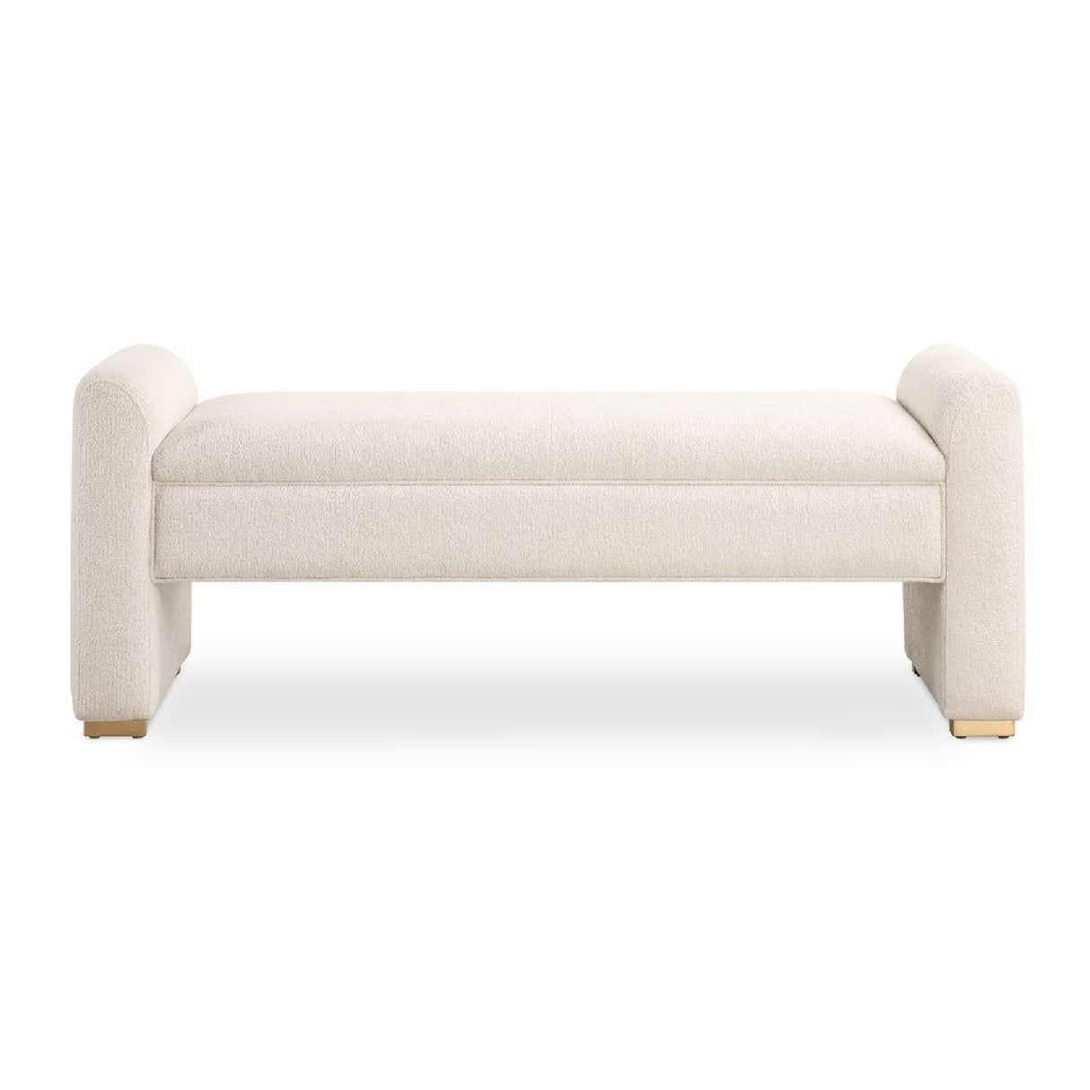   White Boucle Modern Bench | Oroa.com