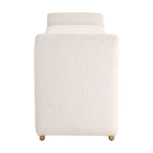   White Boucle Modern Bench | Oroa.com