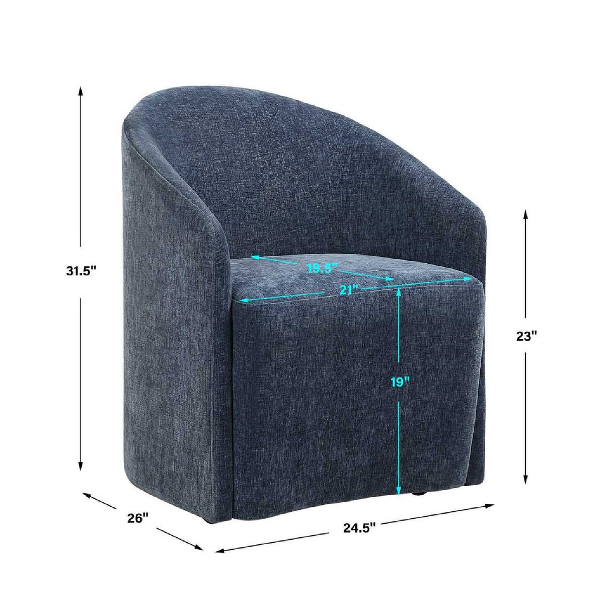   Velvet Dining Chair with Casters | Oroa.com