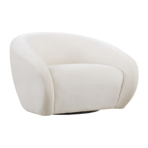   Curved-Back Velvet Swivel Chair | Oroa.com