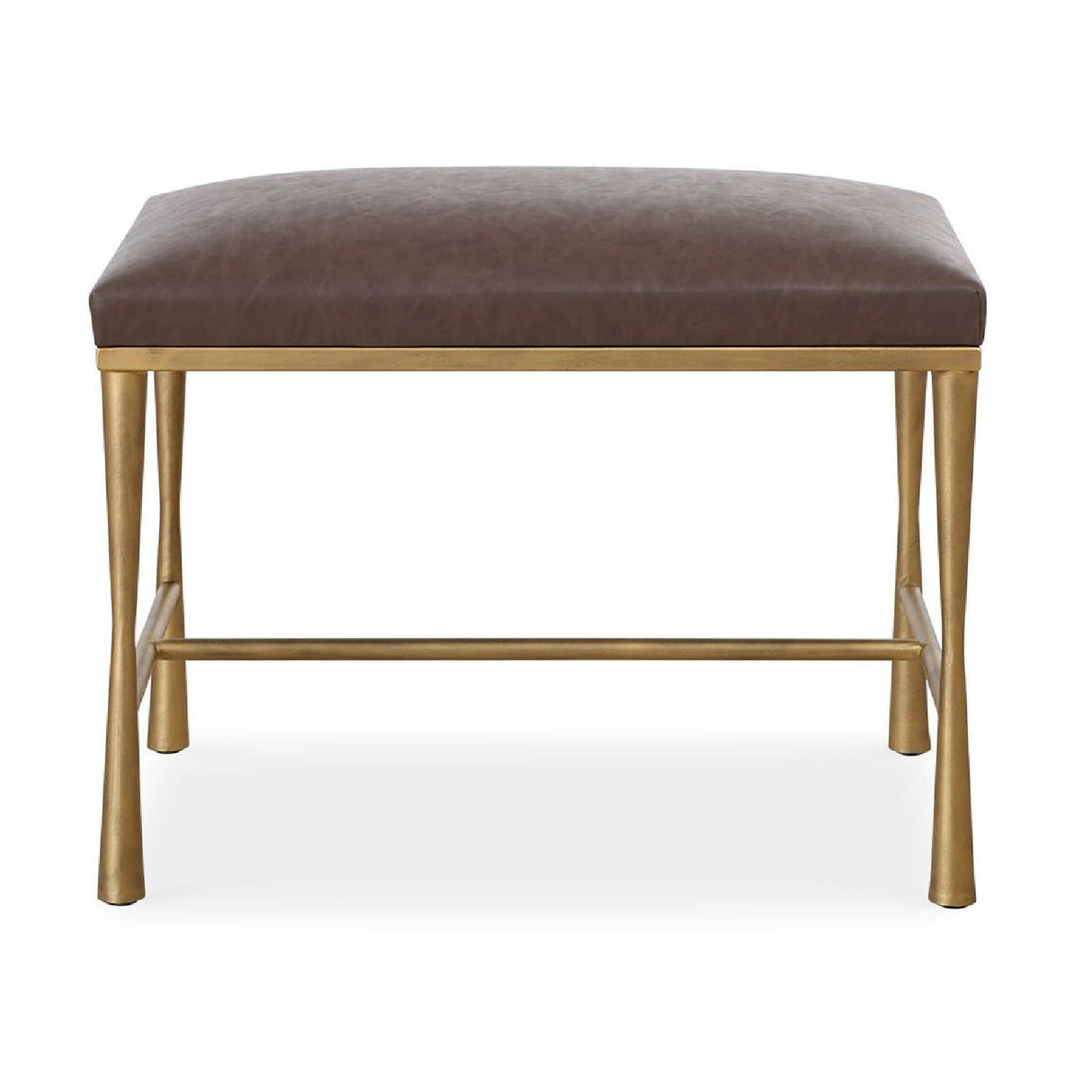   Brown Leather Inspired Bench S | Oroa.com