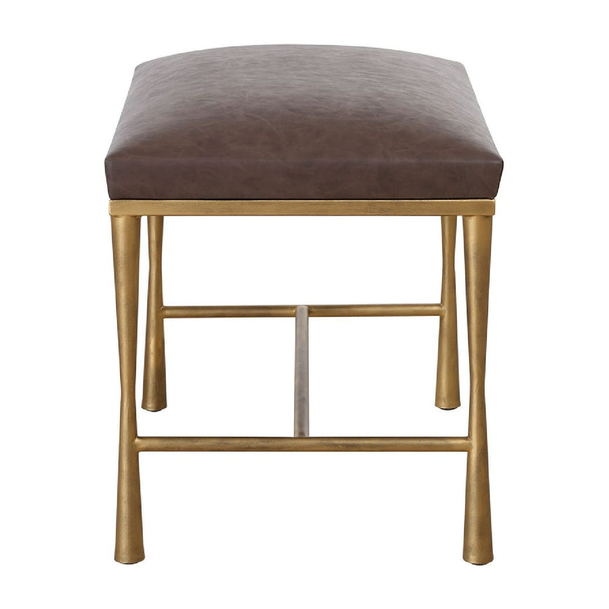   Brown Leather Inspired Bench S | Oroa.com