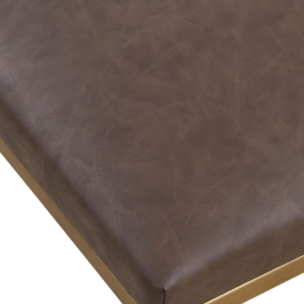   Brown Leather Inspired Bench S | Oroa.com