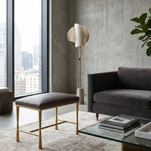  Brown Leather Inspired Bench S | Oroa.com