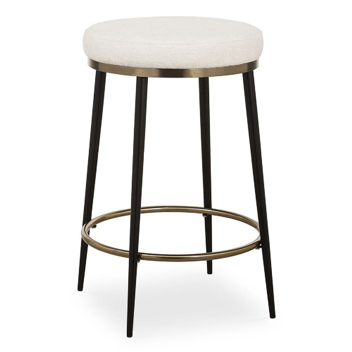   Cream Chenille Round Counter Stool | Oroa.com