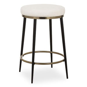   Cream Chenille Round Counter Stool | Oroa.com