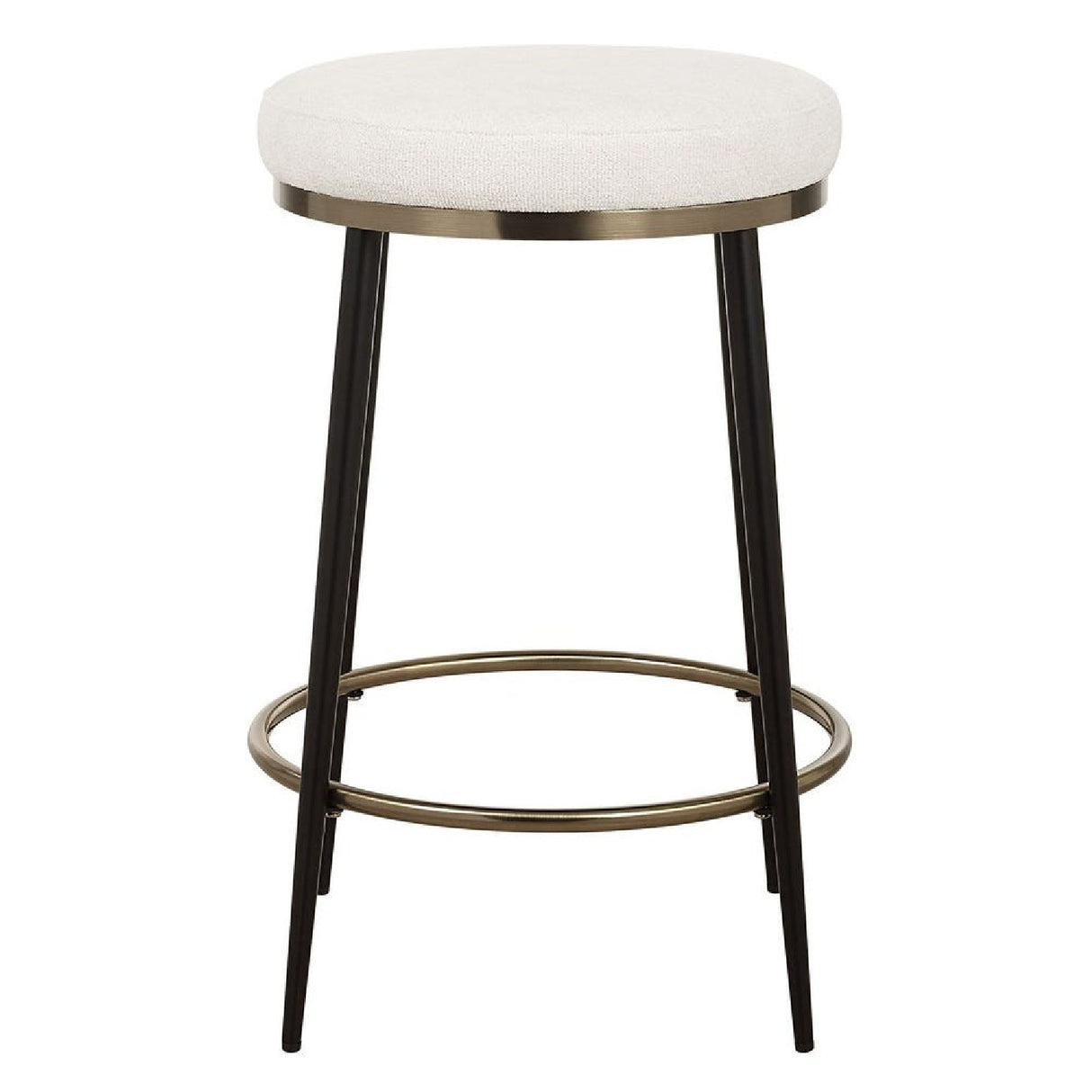   Cream Chenille Round Counter Stool | Oroa.com