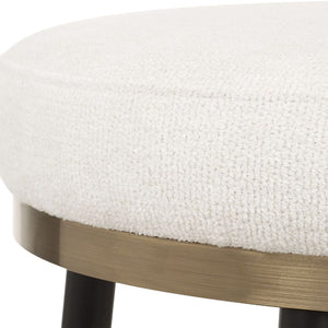   Cream Chenille Round Counter Stool | Oroa.com