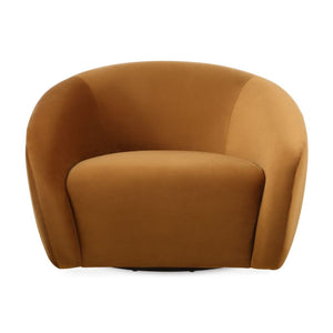   Curved-Back Velvet Swivel Chair | Oroa.com