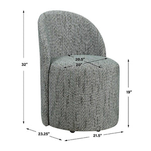   Chenille Caster Swivel Dining Chair | Oroa.com