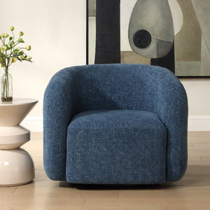   Blue Chenille Swivel Chair | Oroa.com