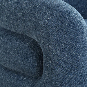   Blue Chenille Swivel Chair | Oroa.com