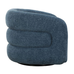   Blue Chenille Swivel Chair | Oroa.com
