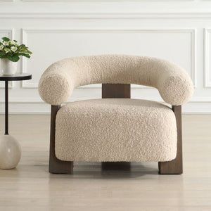   White Shearling T-Back Accent Chair | Oroa.com