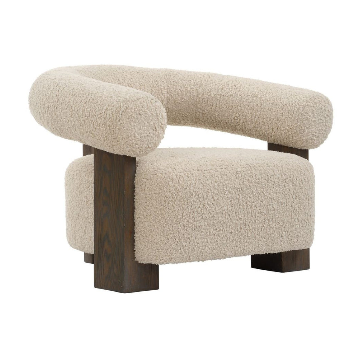   White Shearling T-Back Accent Chair | Oroa.com