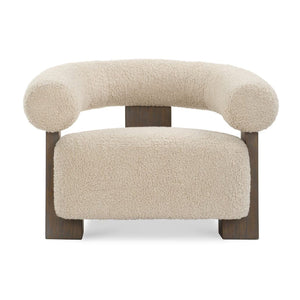   White Shearling T-Back Accent Chair | Oroa.com