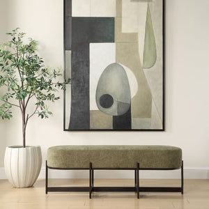   Green Upholstered Bench | Oroa.com
