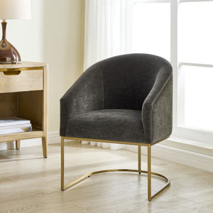   Black Velvet Cantilevered Dining Chair | Oroa.com
