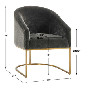   Black Velvet Cantilevered Dining Chair | Oroa.com