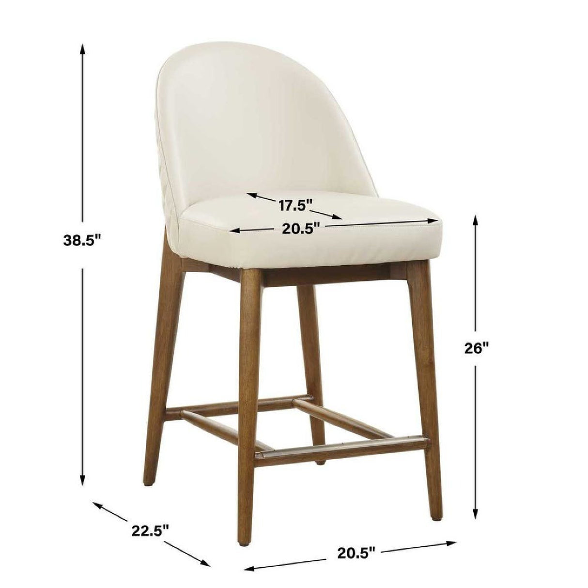   Cream Leather Inspired Counter Stool | Oroa.com