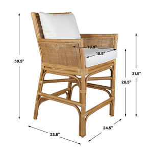   Woven Rattan Counter Stool | Oroa.com