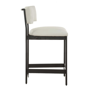   White Leather Counter Stool | Oroa.com