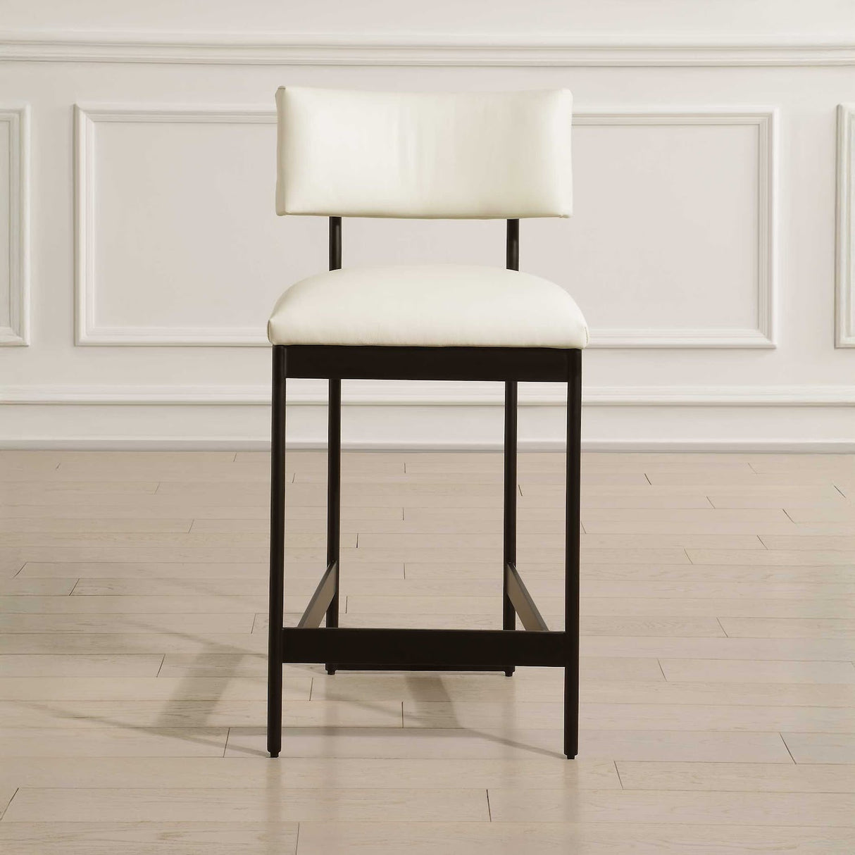   White Leather Counter Stool | Oroa.com