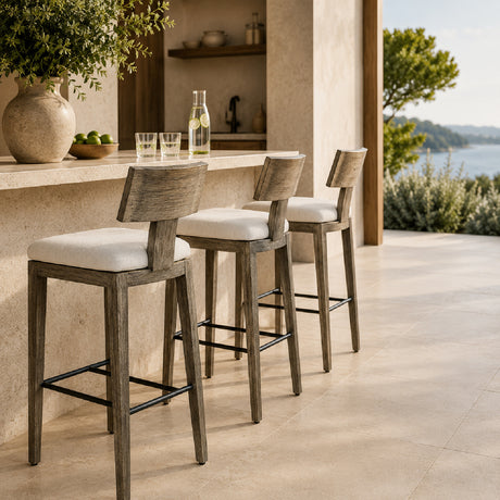   Mahogany T-Shaped Outdoor Bar Stool | Oroa.com