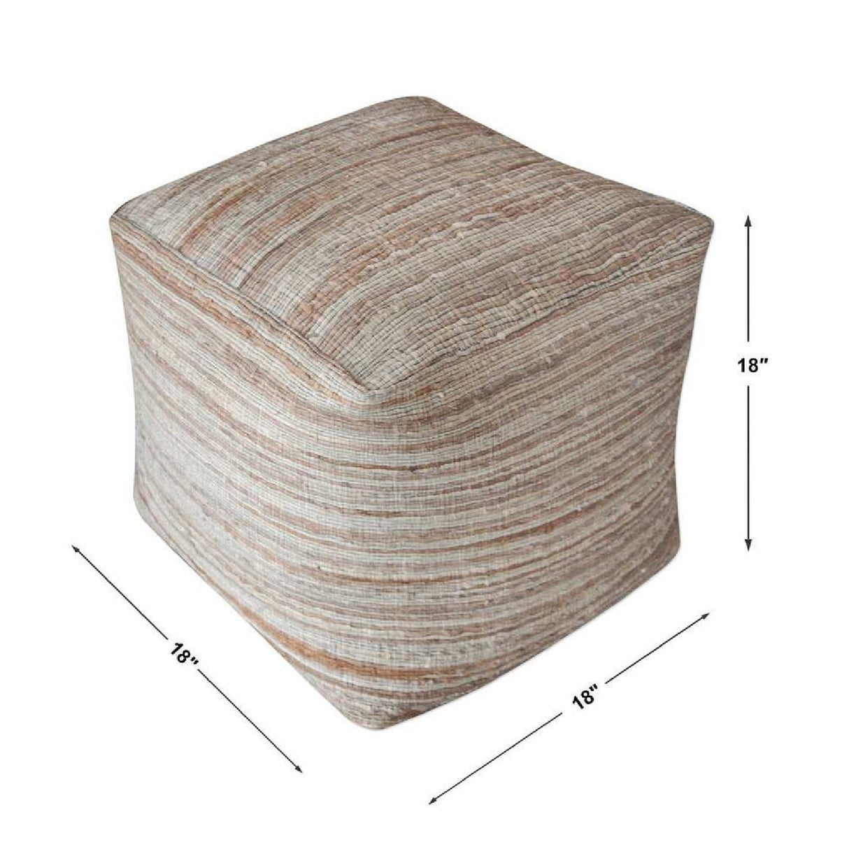   Natural Hemp Fibers Pouf | Oroa.com