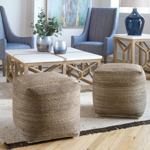   Natural Hemp Fibers Pouf | Oroa.com