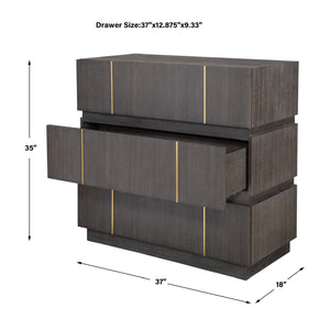   Dark Acacia 3-Drawer Chest | Oroa.com