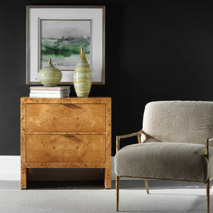   2-Drawer Burl Accent Chest | Oroa.com