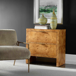   2-Drawer Burl Accent Chest | Oroa.com
